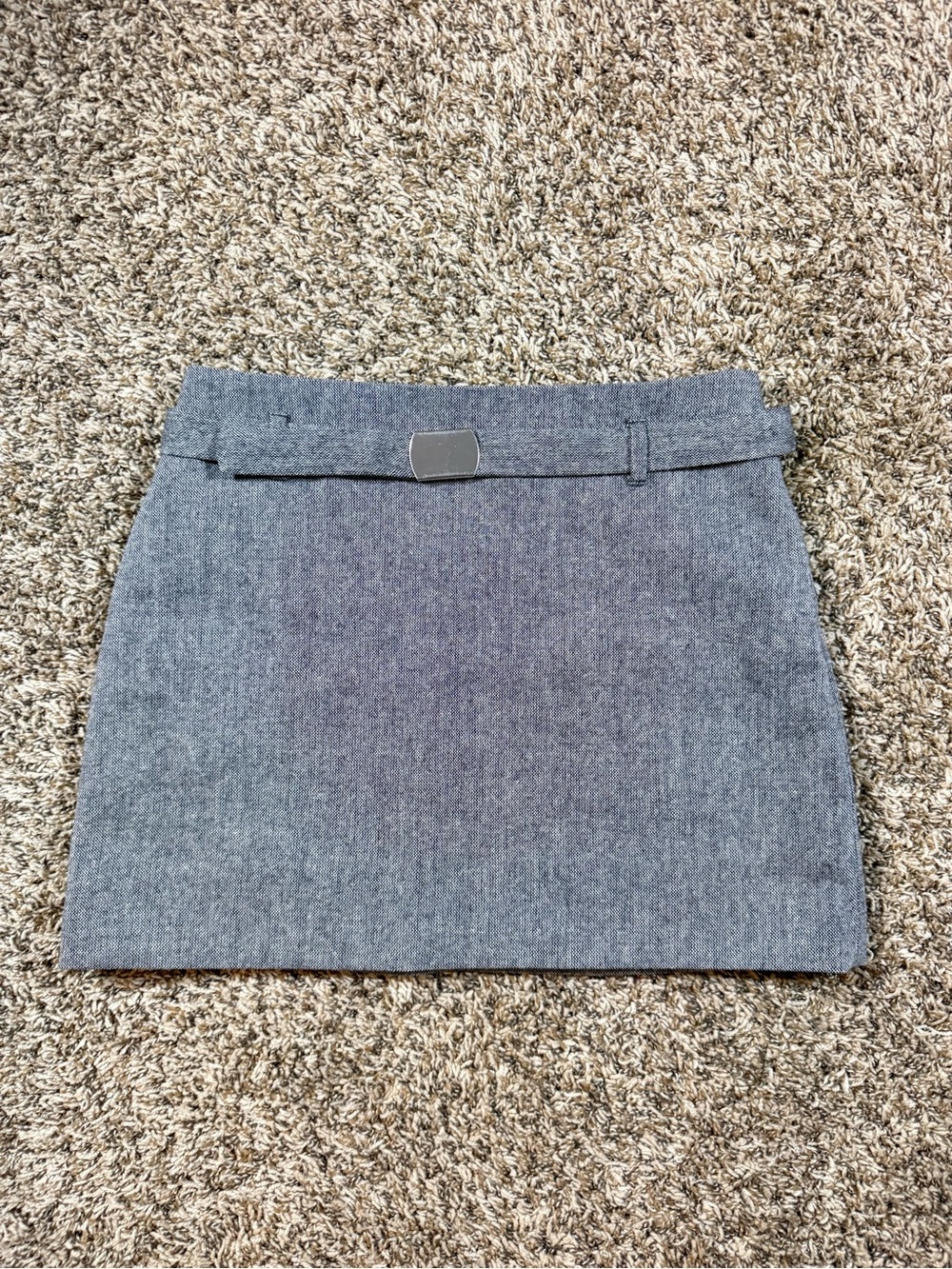 H&M Grey Mini Skirt with Subtle Belt Detail